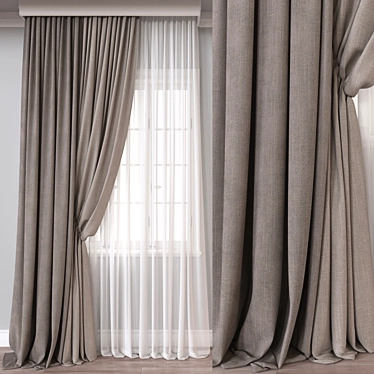  3D Curtain Model for Vray 3D model image 1 