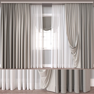 Multi-Format 3D Curtain Model 3D model image 1 