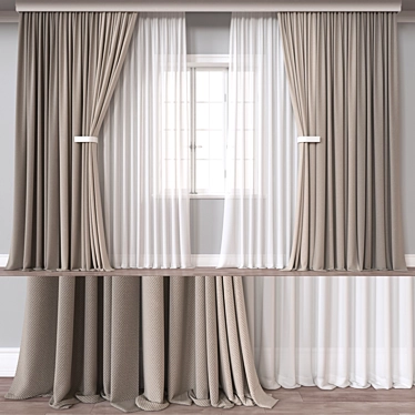 Modern Curtain 3D Model 162K 3D model image 1 