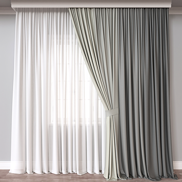  Modern 3D Curtain Model 3D model image 1 