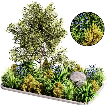 Outdoor Garden Flowerbed 3D Model 3D model image 1 