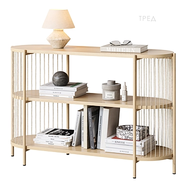 Contemporary Wooden Shelf Furniture 3D model image 1 