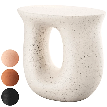 Vera Ceramic Side Table Nightstand 3D model image 1 