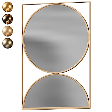 Sandglass Wall Mirror, Gold Accents 3D model image 1 