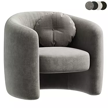 Platinum Grey Ferguson Fabric Armchair 3D model image 1 