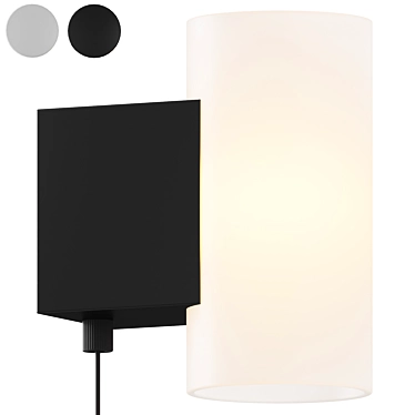 Minimalist Black Metal Wall Sconce 3D model image 1 