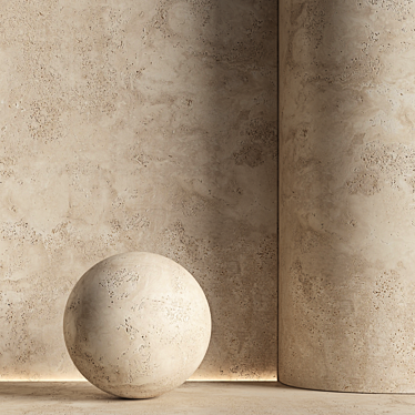 Travertine Stone Texture Set. 3D model image 1 