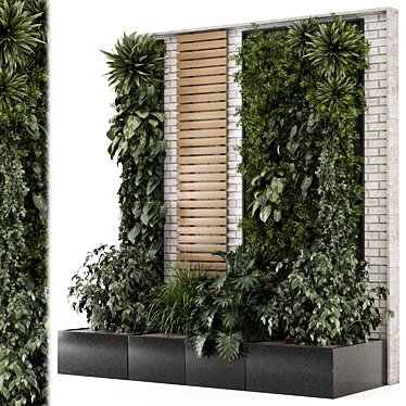 Brick Base Vertical Garden 3D 3D model image 1 