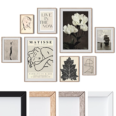 Modern Wall Art Frames Set 3D model image 1 