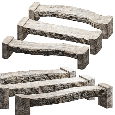 Stone Park Bench 2000mm Corona 3D model image 1 