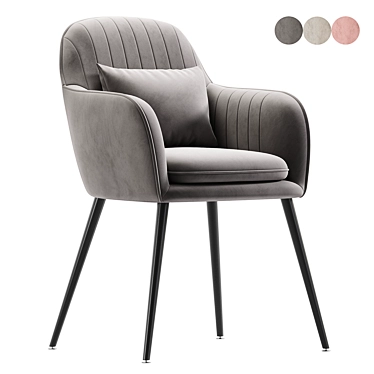 Ginoir Square Modern Armchair 3D model image 1 