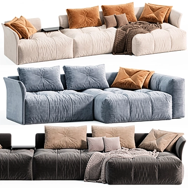 Sleek Pixel Modular Sofa Ensemble 3D model image 1 