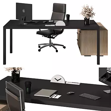 Executive L-Shaped Office Desk 3D model image 1 