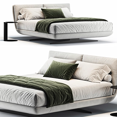 Modern Stylish Biggie Bed Frame 3D model image 1 