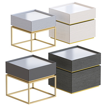 Sakhalin Bedside Tables in 4 Colors 3D model image 1 