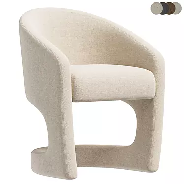 Sleek Ronaldo Dining Chair 3D model image 1 