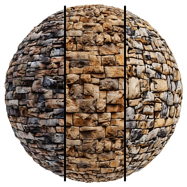 Stone Wall Tile Texture Set 3D model image 1 