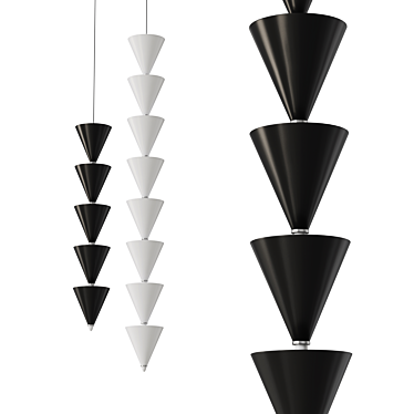 Metal Cone LED Pendant Light 3D model image 1 