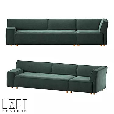 LoftDesign 2497 Modern Wooden Sofa 3D model image 1 