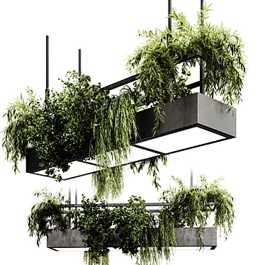 Neoclassic Pendant Light with Plants 3D model image 1 