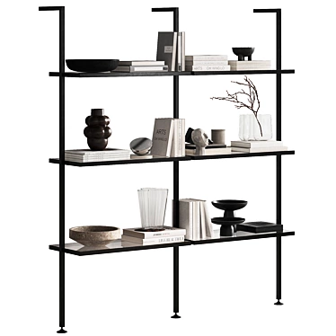 Modern Decorated Shelf Stand 3D model image 1 