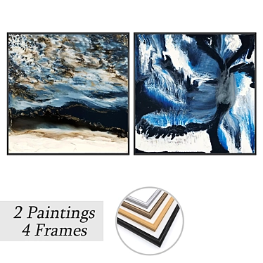 Wall Art Set with Frames 3D model image 1 