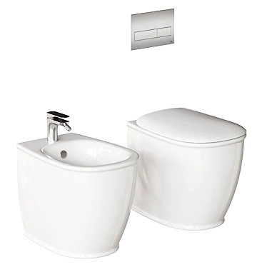 Elegant Atelier WC Bidet Set 3D model image 1 