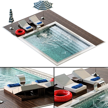 Luxury Floating Swimming Pool Bed 3D model image 1 