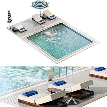 Modernistic Swimming Pool Design 3D model image 1 