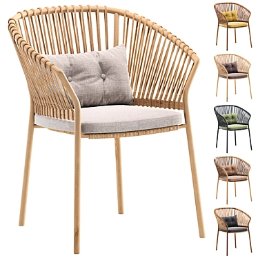 Coastal Weave Outdoor Dining Chair 3D model image 1 