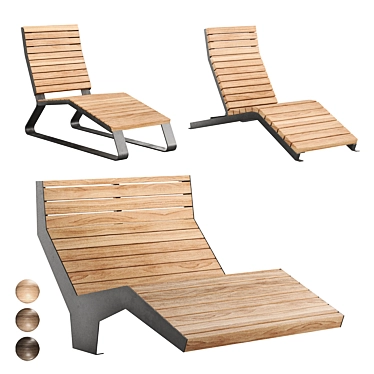 Urban Park Lounge Benches Set 3D model image 1 