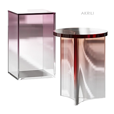 Akrili Acrylic Side Table Set 3D model image 1 