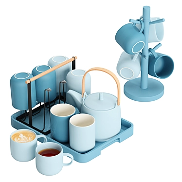 Morandi blue tea set