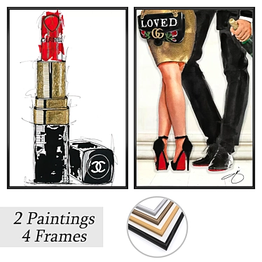 Artwork Set with Versatile Frames 3D model image 1 