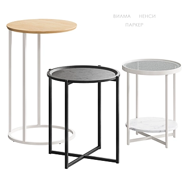 Modern Round Coffee Tables Set 3D model image 1 
