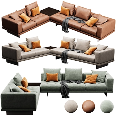 Modern Minotti Dylan 5-Set Furniture 3D model image 1 