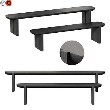 Sleek Edge Bench for Modern Interiors 3D model image 1 