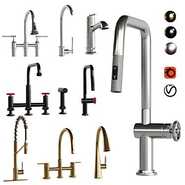 Kraus Kitchen Faucet Collection | Urbix, Oletto, Nolen 3D model image 1 