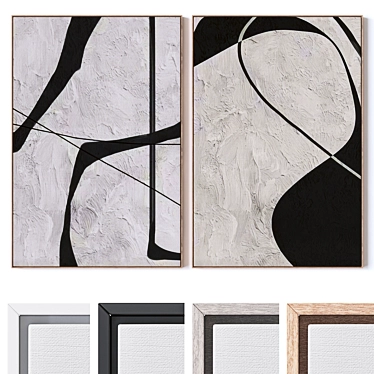 Modern Abstract Wall Art Set 3D model image 1 