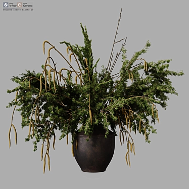 Elegant Bouquet Indoor Plants Model 3D model image 1 