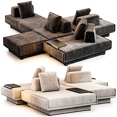 Elegant Lilas Mosaique Sofa Set 3D model image 1 