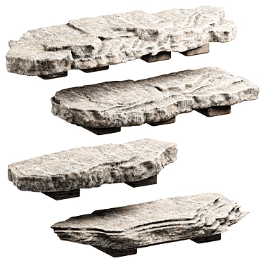 Custom Stone Decor Shelves Set 3D model image 1 