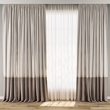 Minimalist Curtain 3D Model Kit 3D model image 1 