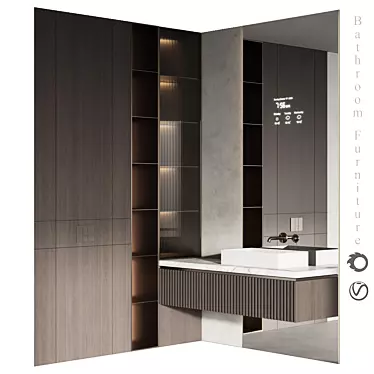 Modern Bathroom Furniture Set 3D model image 1 