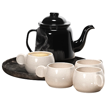 Falcon Enamelware Tea Set 3D model image 1 