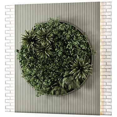 Wooden Base Vertical Indoor Garden 3D model image 1 