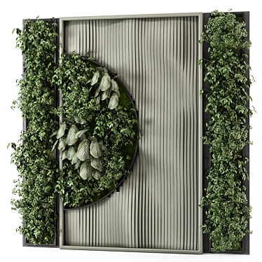 Wooden Base Vertical Garden Set 3D model image 1 