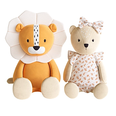 Soft Lion Cub Toys Duo 3D model image 1 