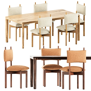 Modern Chic Furniture Set: Paf Paf Chair MC25 & Neva Table 3D model image 1 
