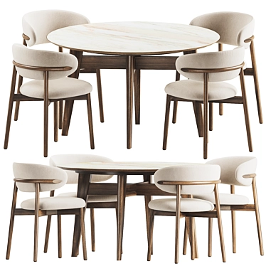  Modern Dining Set Furniture 3D model image 1 